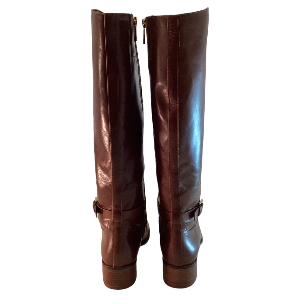 Michael Kors Knee High Boots High Riding Boot Zip Camel Tan Leather Women's 7M - Picture 9 of 12